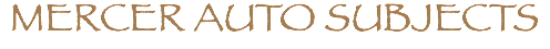 MERCER AUTO SUBJECTS